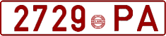 License plate Belarus, Cars (1992)