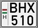 license plates of Hungary, Cars (1990)