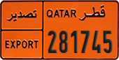 License plate of Qatar, Export transit plates