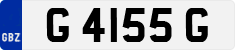 License plate of Gibraltar, Regular car plates (G 1234 A)