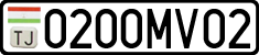 License plate of Tajikistan, Private owners (2009)