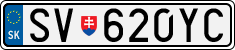 License plate of Slovakia, Cars