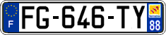 French license plate, SIV (ordinary)
