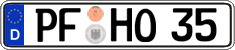 German license plate, Regular plates