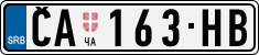 License plate of Serbia, Cars