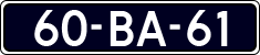 License plate of the Netherlands, Cars