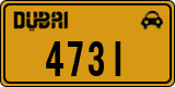 License plate of the UAE, Dubai, Taxi