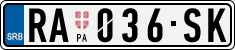 License plate of Serbia, Cars