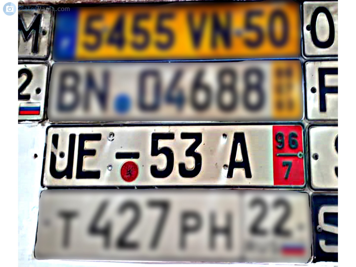 UE 53 A, License plate without vehicle 