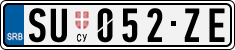License plate of Serbia, Cars