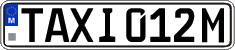 License plate of Malta, Taxi (TAXI 123A)