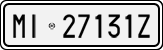 License plate of Italy, Cars (1927 year series)
