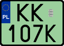 License plates of Poland, Electric vehicles