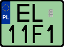 License plates of Poland, Electric vehicles
