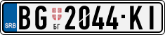 License plate of Serbia, Cars