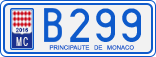 License plate of Monaco, Cars