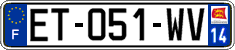 French license plate, SIV (ordinary)
