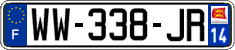 French license plate, SIV (temporary)