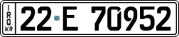 License plate of Iraq, 2022 year system
