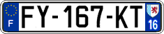 French license plate, SIV (ordinary)
