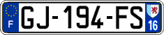 French license plate, SIV (ordinary)