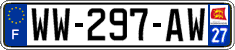 French license plate, SIV (temporary)