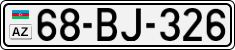 License plate of Azerbaijan, Cars
