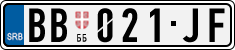 License plate of Serbia, Cars