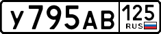 License plate Russia, Cars