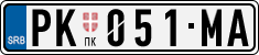 License plate of Serbia, Cars