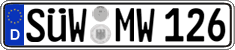 German license plate, Regular plates