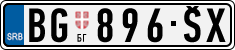 License plate of Serbia, Cars