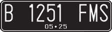 License plate of Indonesia, Adi avtomobil nömrələri