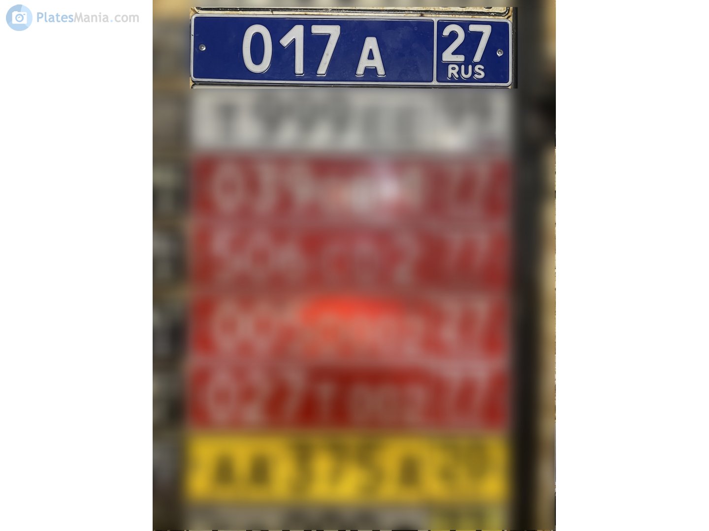 017 а 27, License plate without vehicle 