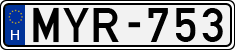 license plates of Hungary, Cars (1990)