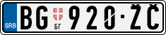 License plate of Serbia, Cars