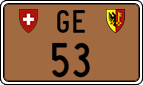 License plate of Switzerland, Except vehicles and snowmobiles (brown)