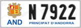 License plate of Andorra, Cars (A 1234)