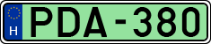 license plates of Hungary, Electric vehicles (1990)