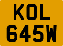 License plate of the United Kingdom, 1963 year system