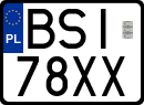 License plates of Poland, Special vehicles and motorcycles