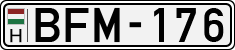 license plates of Hungary, Cars (1990)