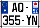 French license plate, SIV (ordinary)
