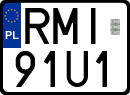 License plates of Poland, Special vehicles and motorcycles
