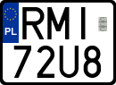 License plates of Poland, Special vehicles and motorcycles
