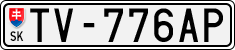 License plate of Slovakia, Cars
