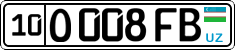 License plate of Uzbekistan, Private owners