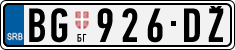 License plate of Serbia, Cars
