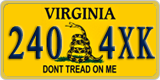 Virginia, Specialty plates (123 4AB)