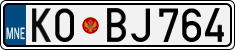License plate of Montenegro, Cars